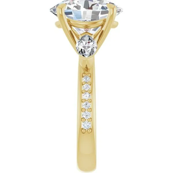 Claw-Prong Three-Stone Engagement Ring Image 4 Vulcan's Forge LLC KANSAS CITY, MO