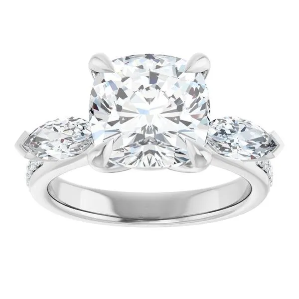 Claw-Prong Three-Stone Engagement Ring Image 3 Northwood Jewelers Northwood, OH