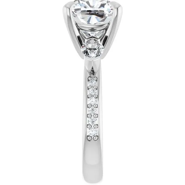 Claw-Prong Three-Stone Engagement Ring Image 4 Northwood Jewelers Northwood, OH