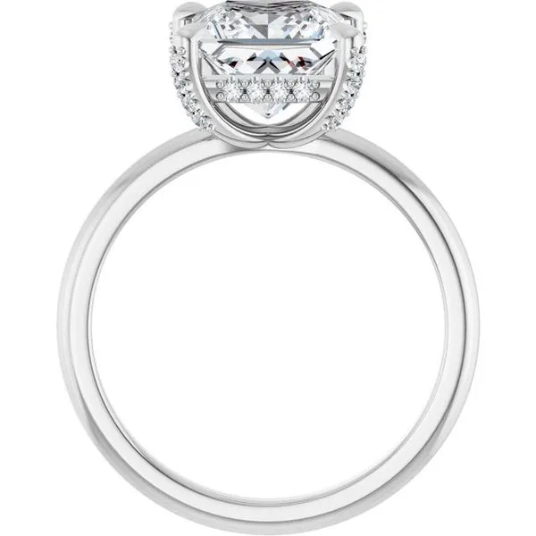 Claw-Prong Hidden Halo-Style Engagement Ring Image 2 Don's Jewelry & Design Washington, IA