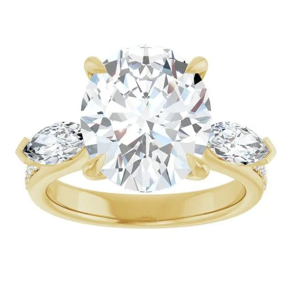 Claw-Prong Three-Stone Engagement Ring Image 3 The Jewelry Source El Segundo, CA