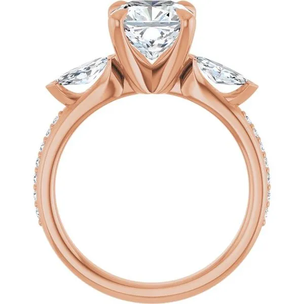 Claw-Prong Three-Stone Engagement Ring Image 2 J. West Jewelers Round Rock, TX