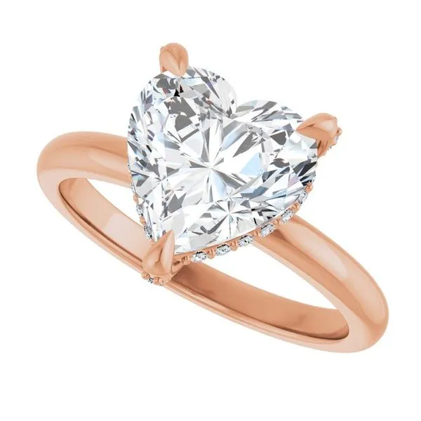 Claw-Prong Hidden Halo-Style Engagement Ring Image 5 Hudson Valley Goldsmith New Paltz, NY