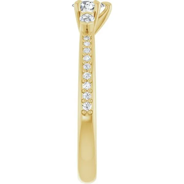 Claw-Prong Three-Stone Engagement Ring Image 4 Ocean View Jewelers Millville, DE