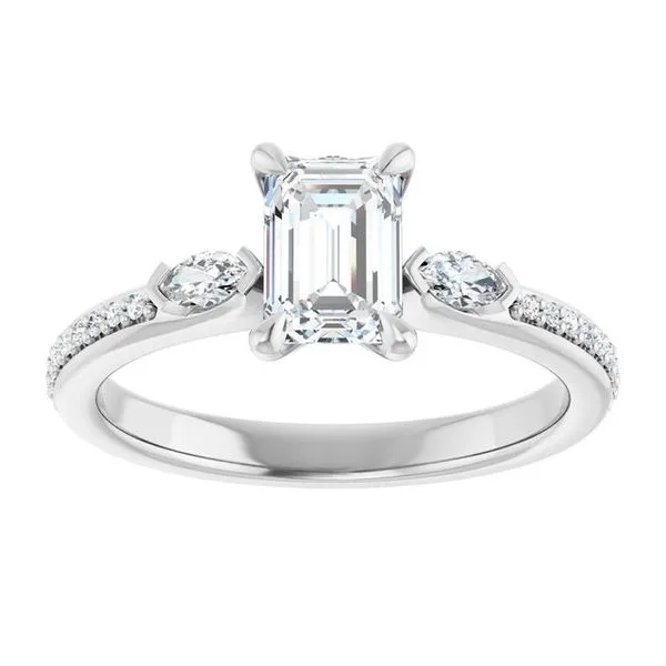 Claw-Prong Three-Stone Engagement Ring Image 3 Northwood Jewelers Northwood, OH