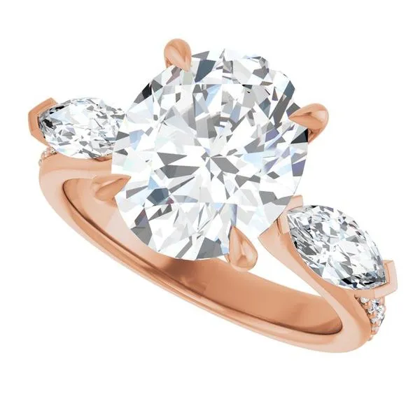 Claw-Prong Three-Stone Engagement Ring Image 5 J. Thomas Jewelers Rochester Hills, MI