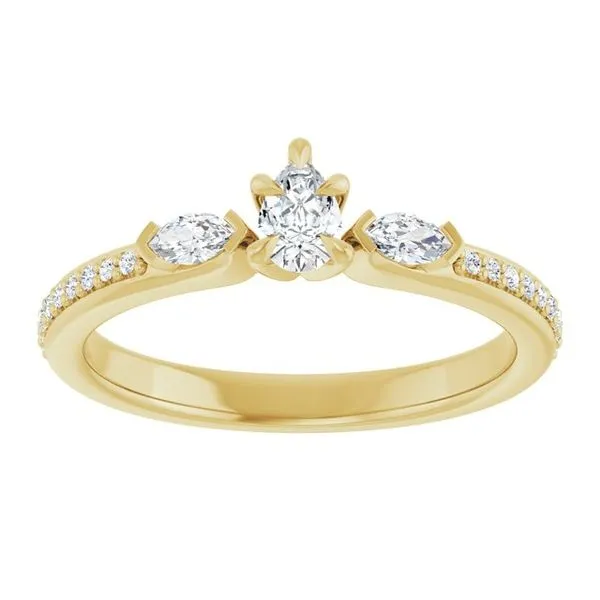 Claw-Prong Three-Stone Engagement Ring Image 3 Ocean View Jewelers Millville, DE