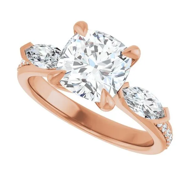 Claw-Prong Three-Stone Engagement Ring Image 5 J. Thomas Jewelers Rochester Hills, MI