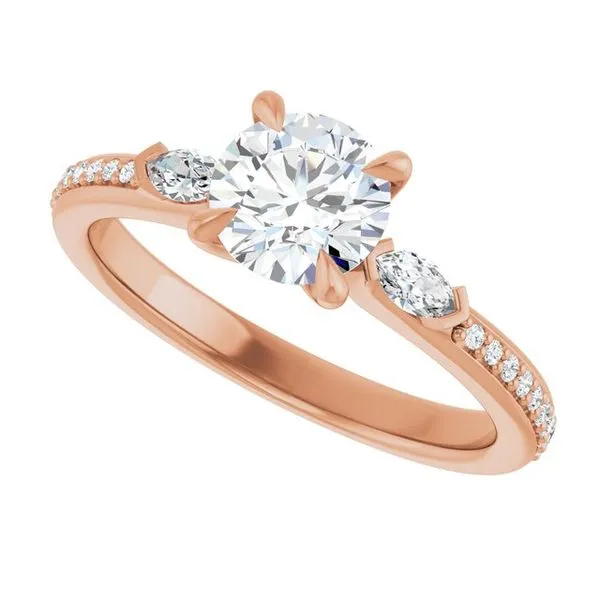 Claw-Prong Three-Stone Engagement Ring Image 5 Vulcan's Forge LLC KANSAS CITY, MO