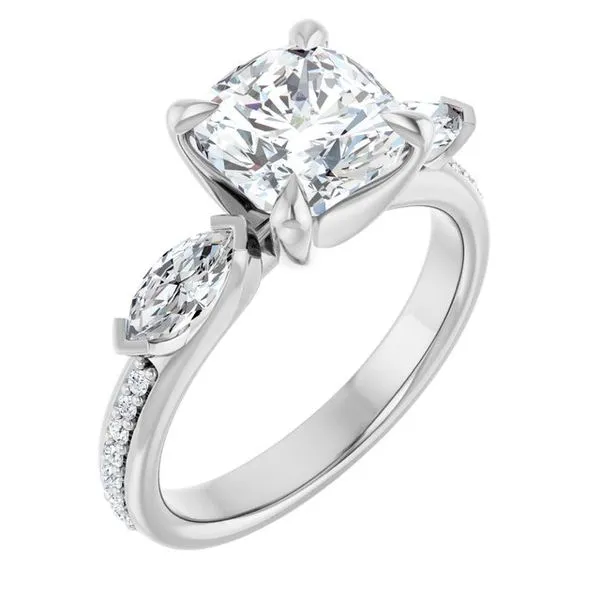 Claw-Prong Three-Stone Engagement Ring Don's Jewelry & Design Washington, IA