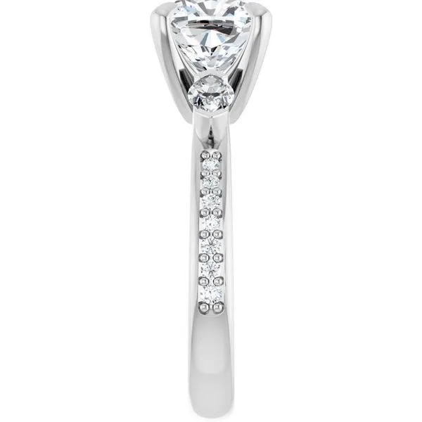 Claw-Prong Three-Stone Engagement Ring Image 4 Hudson Valley Goldsmith New Paltz, NY