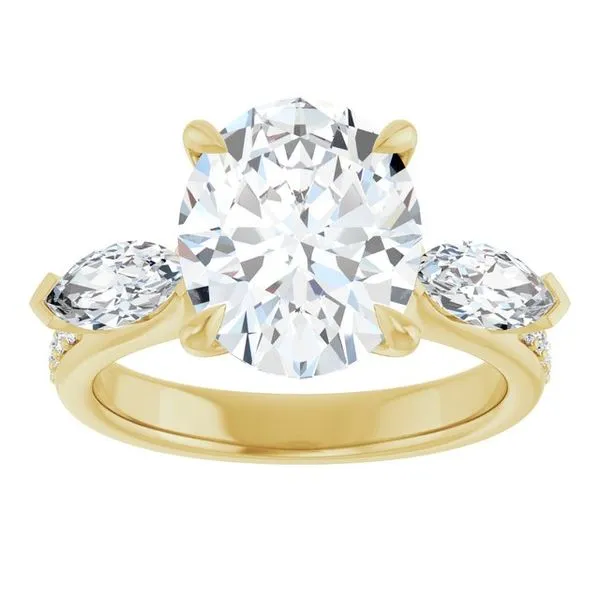 Claw-Prong Three-Stone Engagement Ring Image 3 Vulcan's Forge LLC KANSAS CITY, MO