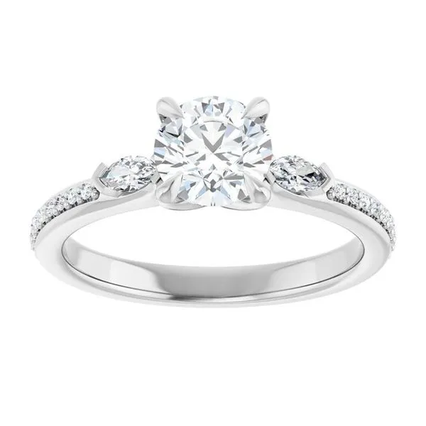 Claw-Prong Three-Stone Engagement Ring Image 3 JF Jones Jewelers Rochester, NY