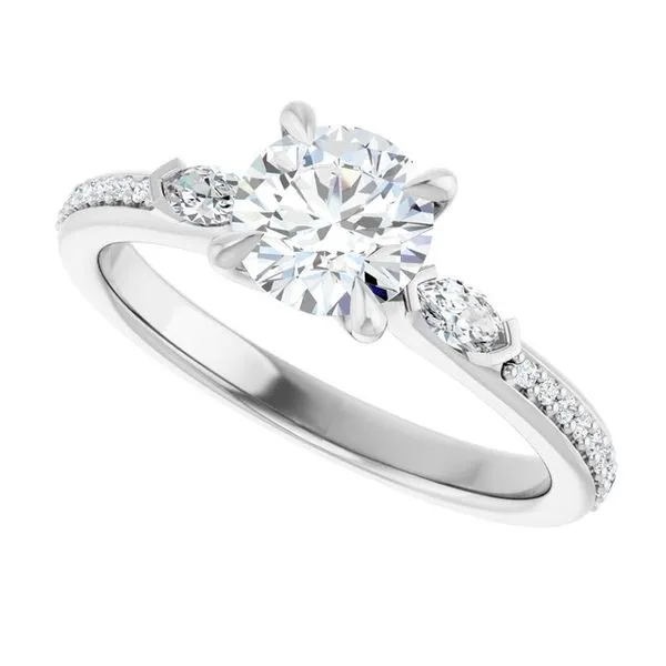 Claw-Prong Three-Stone Engagement Ring Image 5 Clater Jewelers Louisville, KY
