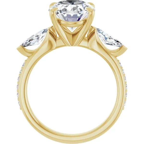 Claw-Prong Three-Stone Engagement Ring Image 2 Hudson Valley Goldsmith New Paltz, NY