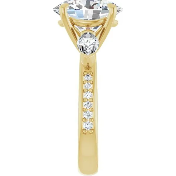 Claw-Prong Three-Stone Engagement Ring Image 4 Hudson Valley Goldsmith New Paltz, NY