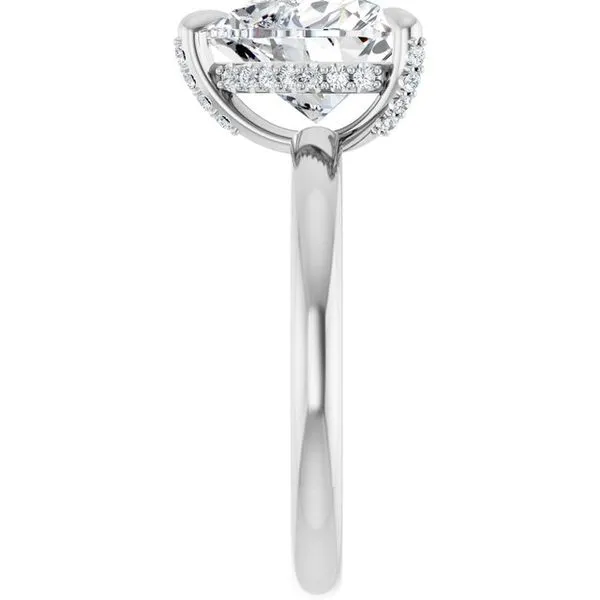 Claw-Prong Hidden Halo-Style Engagement Ring Image 4 Hudson Valley Goldsmith New Paltz, NY