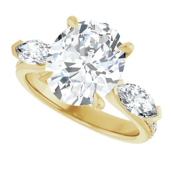 Claw-Prong Three-Stone Engagement Ring Image 5 Futer Bros Jewelers York, PA