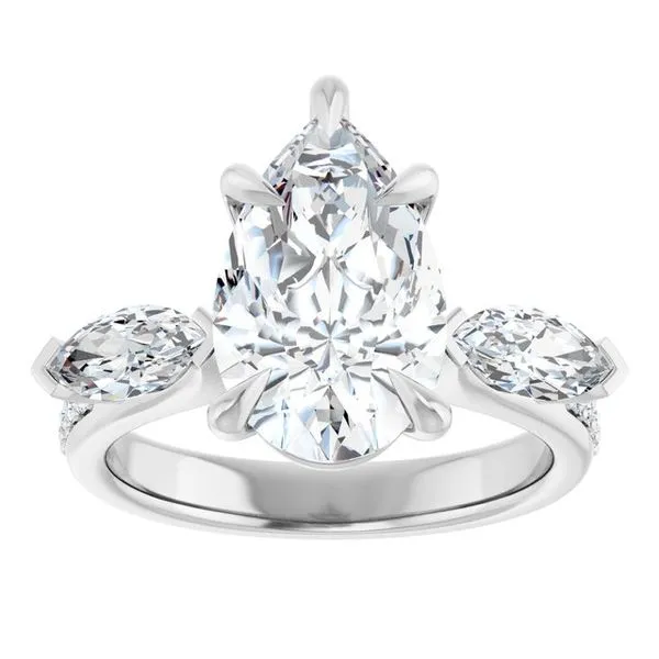 Claw-Prong Three-Stone Engagement Ring Image 3 Hudson Valley Goldsmith New Paltz, NY