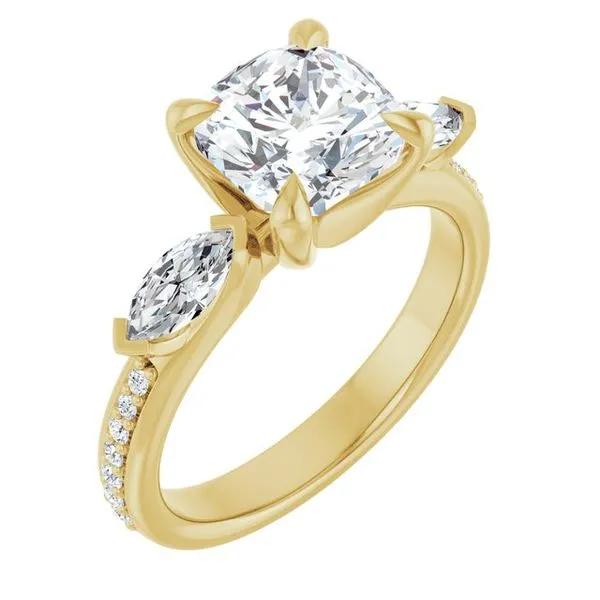 Claw-Prong Three-Stone Engagement Ring Don's Jewelry & Design Washington, IA