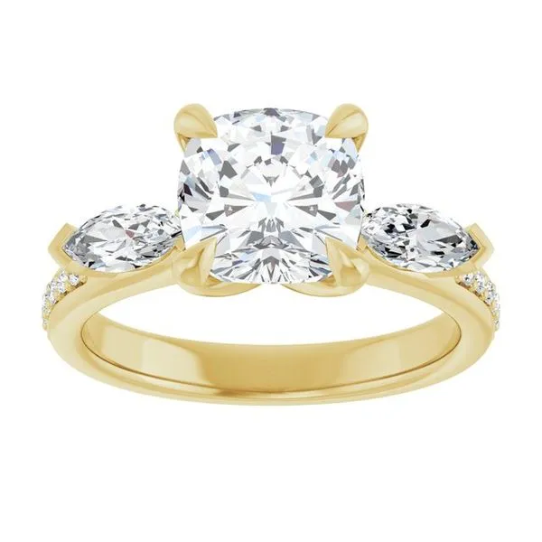 Claw-Prong Three-Stone Engagement Ring Image 3 Clater Jewelers Louisville, KY