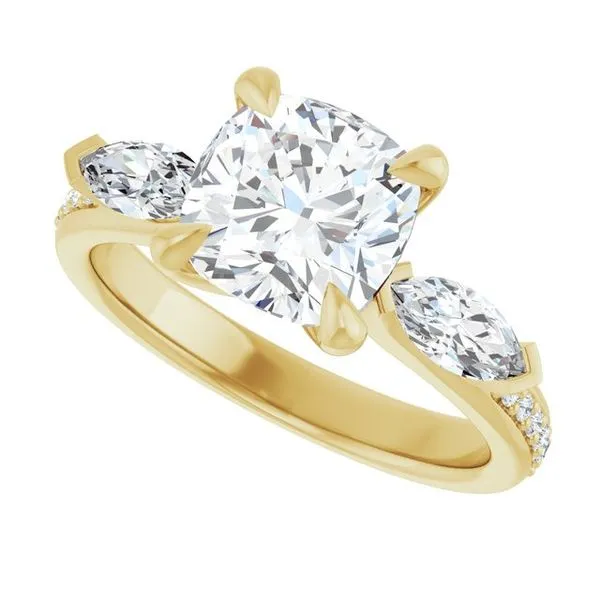 Claw-Prong Three-Stone Engagement Ring Image 5 Raleigh Diamond Fine Jewelry Raleigh, NC