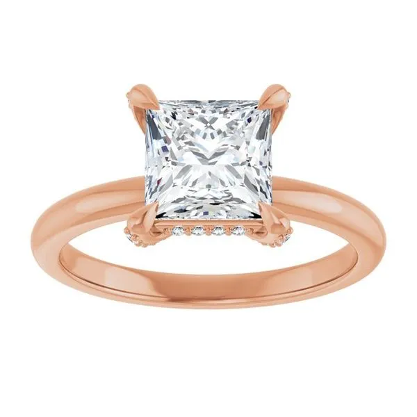 Claw-Prong Hidden Halo-Style Engagement Ring Image 3 Michael Szwed Jewelers Longmeadow, MA