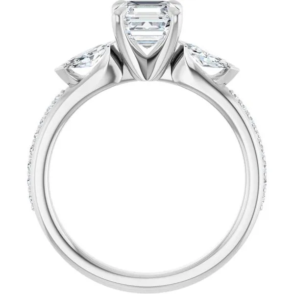 Claw-Prong Three-Stone Engagement Ring Image 2 Futer Bros Jewelers York, PA