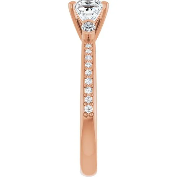 Claw-Prong Three-Stone Engagement Ring Image 4 Arezzo Jewelers Elmwood Park, IL