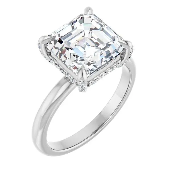 Claw-Prong Hidden Halo-Style Engagement Ring Michael Szwed Jewelers Longmeadow, MA