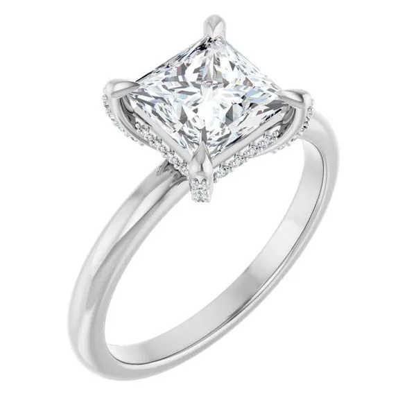 Claw-Prong Hidden Halo-Style Engagement Ring Arezzo Jewelers Elmwood Park, IL