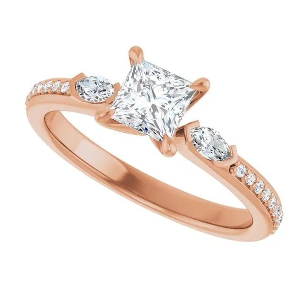 Claw-Prong Three-Stone Engagement Ring Image 5 Northwood Jewelers Northwood, OH