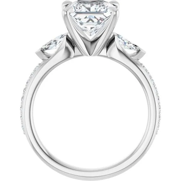 Claw-Prong Three-Stone Engagement Ring Image 2 Raleigh Diamond Fine Jewelry Raleigh, NC