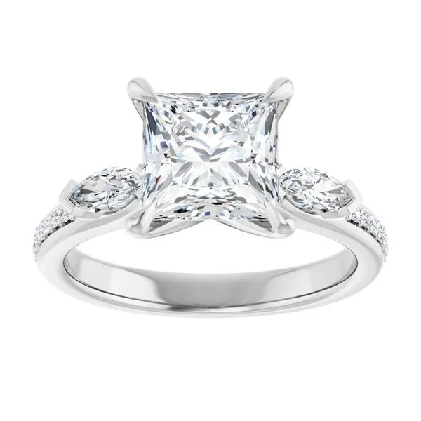 Claw-Prong Three-Stone Engagement Ring Image 3 JF Jones Jewelers Rochester, NY