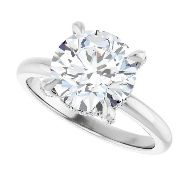 Claw-Prong Hidden Halo-Style Engagement Ring Image 5 Michael Szwed Jewelers Longmeadow, MA