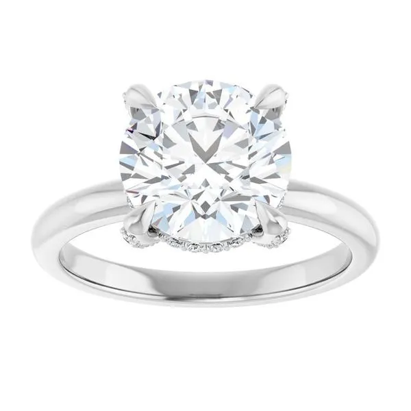 Claw-Prong Hidden Halo-Style Engagement Ring Image 3 J. West Jewelers Round Rock, TX