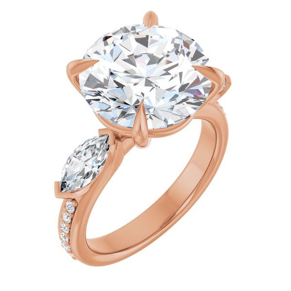 Claw-Prong Three-Stone Engagement Ring