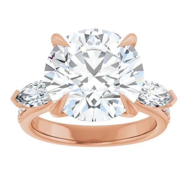 Claw-Prong Three-Stone Engagement Ring Image 3 Stuart Benjamin & Co. Jewelry Designs San Diego, CA
