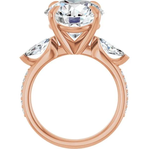 Claw-Prong Three-Stone Engagement Ring Image 2 Arezzo Jewelers Elmwood Park, IL