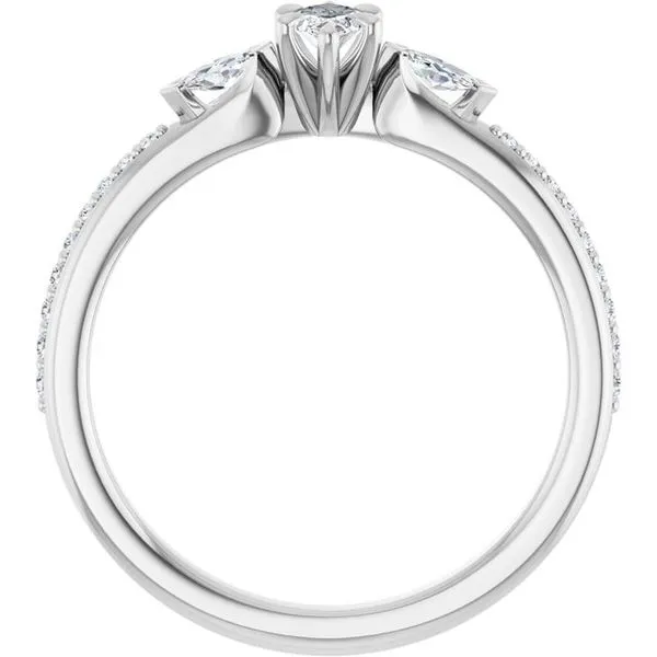 Claw-Prong Three-Stone Engagement Ring Image 2 J. West Jewelers Round Rock, TX