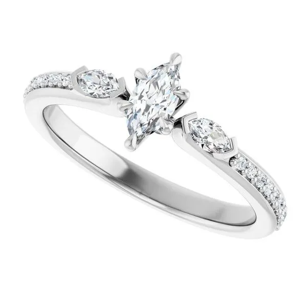 Claw-Prong Three-Stone Engagement Ring Image 5 Don's Jewelry & Design Washington, IA
