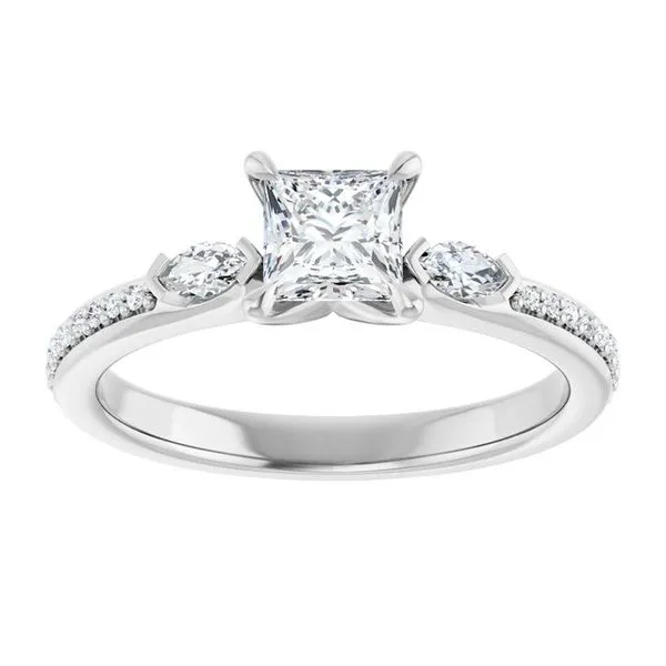 Claw-Prong Three-Stone Engagement Ring Image 3 Morin Jewelers Southbridge, MA