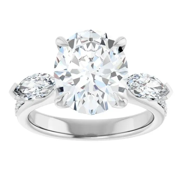 Claw-Prong Three-Stone Engagement Ring Image 3 Northwood Jewelers Northwood, OH