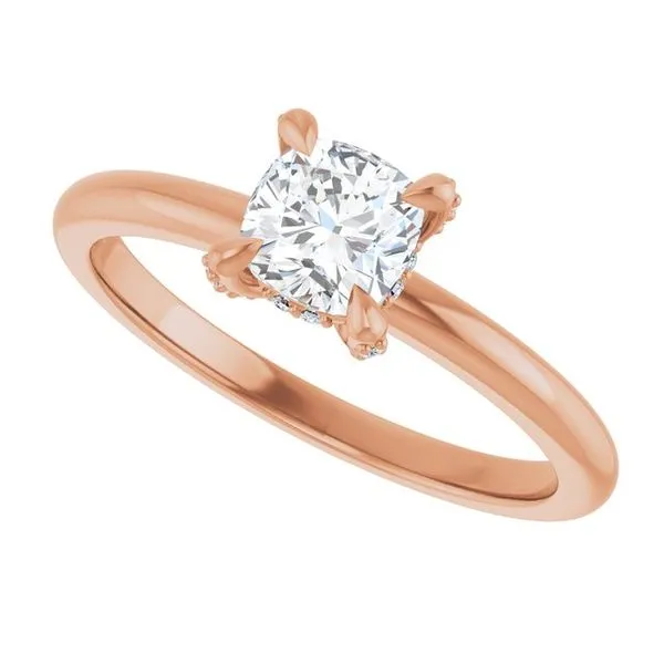 Claw-Prong Hidden Halo-Style Engagement Ring Image 5 Don's Jewelry & Design Washington, IA