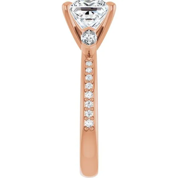 Claw-Prong Three-Stone Engagement Ring Image 4 Stuart Benjamin & Co. Jewelry Designs San Diego, CA
