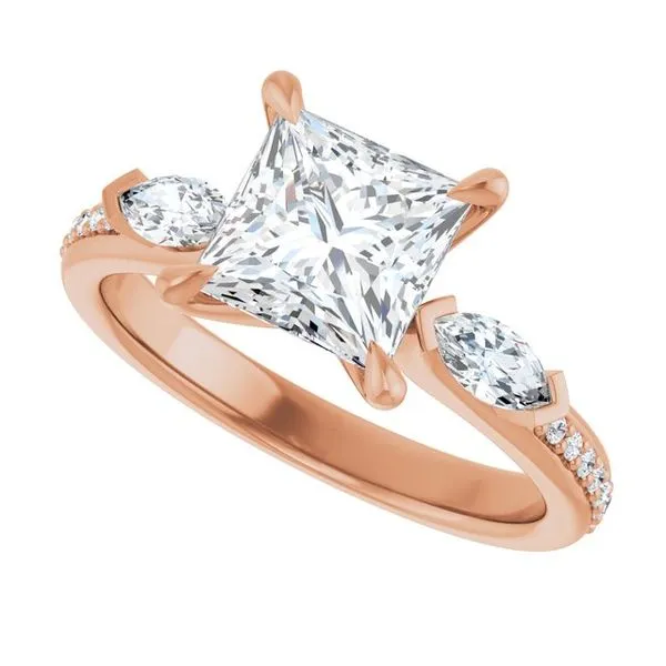 Claw-Prong Three-Stone Engagement Ring Image 5 Northwood Jewelers Northwood, OH