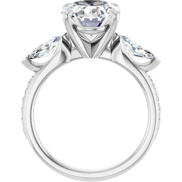 Claw-Prong Three-Stone Engagement Ring Image 2 Don's Jewelry & Design Washington, IA