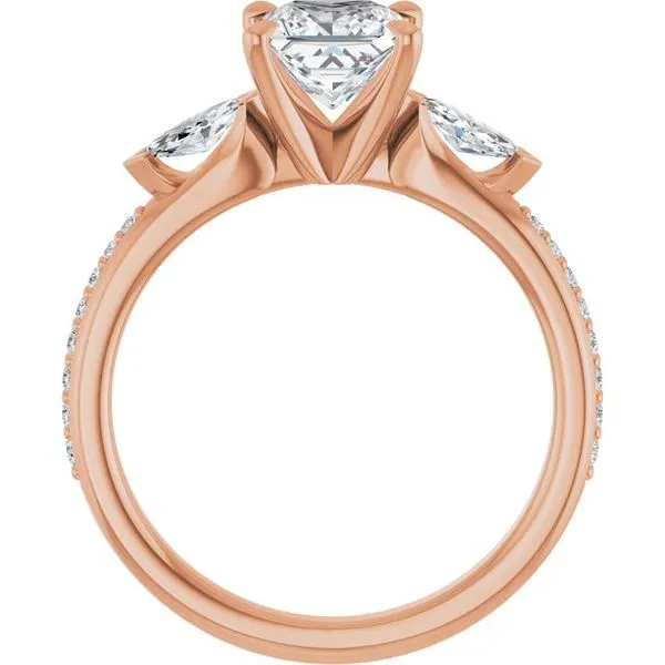 Claw-Prong Three-Stone Engagement Ring Image 2 Don's Jewelry & Design Washington, IA