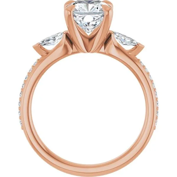 Claw-Prong Three-Stone Engagement Ring Image 2 Don's Jewelry & Design Washington, IA