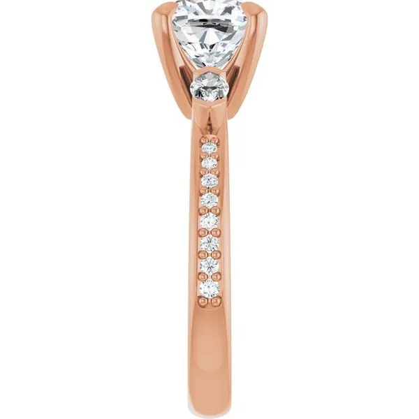 Claw-Prong Three-Stone Engagement Ring Image 4 Stuart Benjamin & Co. Jewelry Designs San Diego, CA
